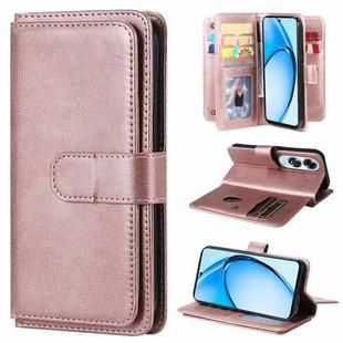 For OPPO A60 4G Multi-Function Wallet 10 Card Slots Leather Phone Case(Rose Gold)