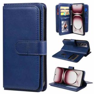 For OPPO Reno12 Pro Global Multi-Function Wallet 10 Card Slots Leather Phone Case(Dark Blue)