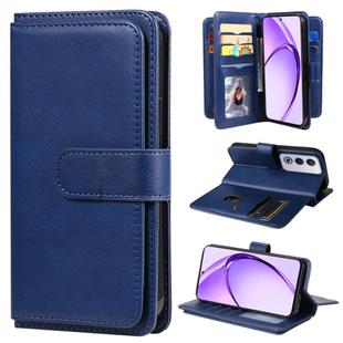 For OPPO A3 Pro 5G / A3 Pro India Multi-Function Wallet 10 Card Slots Leather Phone Case(Dark Blue)