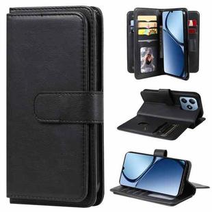 For Realme C63 / C61 / Note 60 Multi-Function Wallet 10 Card Slots Leather Phone Case(Black)