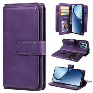 For Realme C63 / C61 / Note 60 Multi-Function Wallet 10 Card Slots Leather Phone Case(Violet)