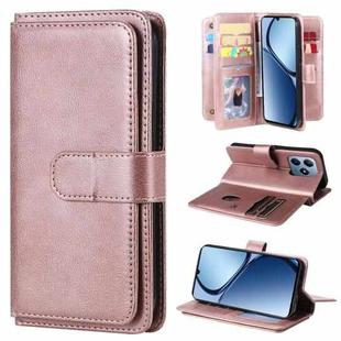 For Realme C63 / C61 / Note 60 Multi-Function Wallet 10 Card Slots Leather Phone Case(Rose Gold)