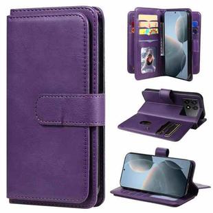 For Xiaomi Poco F6 Pro Multi-Function Wallet 10 Card Slots Leather Phone Case(Violet)