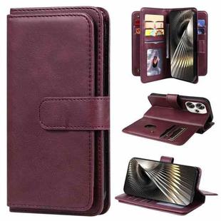 For Xiaomi Poco F6 Multi-Function Wallet 10 Card Slots Leather Phone Case(Claret)