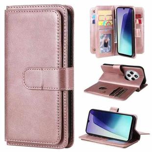 For Redmi 14C 4G Global Multi-Function Wallet 10 Card Slots Leather Phone Case(Rose Gold)