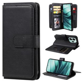 For Redmi Note 14 5G Multi-Function Wallet 10 Card Slots Leather Phone Case(Black)