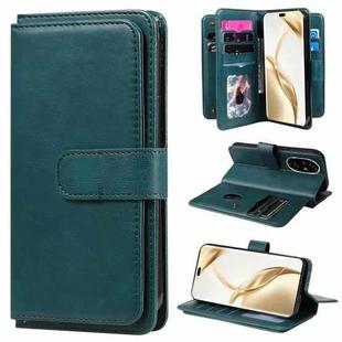 For Honor 200 Pro Multi-Function Wallet 10 Card Slots Leather Phone Case(Dark Green)