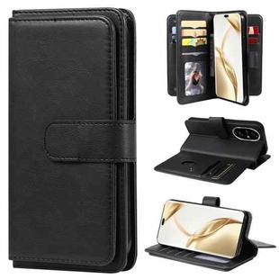 For Honor 200 Pro Multi-Function Wallet 10 Card Slots Leather Phone Case(Black)