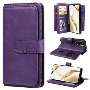 For Honor 200 Pro Multi-Function Wallet 10 Card Slots Leather Phone Case(Violet)