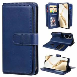 For Honor 200 Pro Multi-Function Wallet 10 Card Slots Leather Phone Case(Dark Blue)
