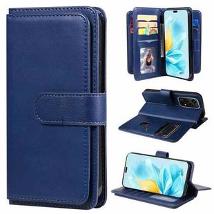 For Honor 200 Lite Global Multi-Function Wallet 10 Card Slots Leather Phone Case(Dark Blue)