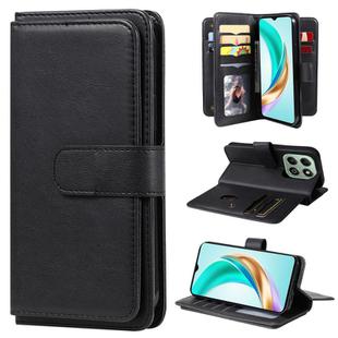 For Honor X6b Multi-Function Wallet 10 Card Slots Leather Phone Case(Black)