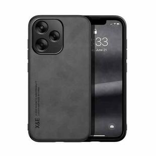 For Redmi 13 4G Skin Feel Magnetic Leather Back Phone Case(Dark Grey)