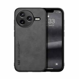 For Redmi K80 Skin Feel Magnetic Leather Back Phone Case(Dark Grey)