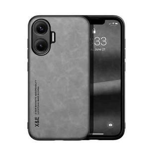 For Redmi Turbo 4 Pro Skin Feel Magnetic Leather Back Phone Case(Light Grey)