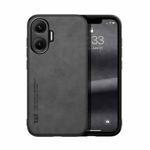 For Redmi Turbo 4 Pro Skin Feel Magnetic Leather Back Phone Case(Dark Grey)