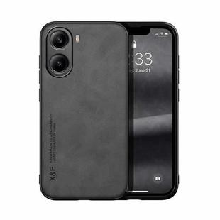 For Redmi Turbo 4 / Xiaomi Poco X7 Pro Skin Feel Magnetic Leather Back Phone Case(Dark Grey)