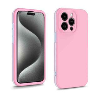 For iPhone 15 Pro Max Two Color Full Protective 3-in-1 Phone Case(Pink)