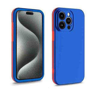 For iPhone 15 Pro Max Two Color Full Protective 3-in-1 Phone Case(Blue)