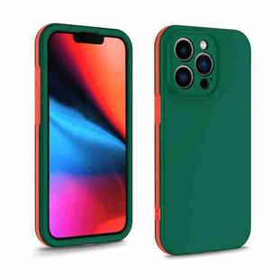 For iPhone 13 Pro Max Two Color Full Protective 3-in-1 Phone Case(Dark Green)