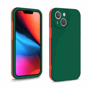 For iPhone 13 mini Two Color Full Protective 3-in-1 Phone Case(Dark Green)