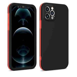 For iPhone 12 Pro Max Two Color Full Protective 3-in-1 Phone Case(Black)