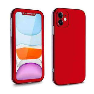 For iPhone 11 Two Color Full Protective 3-in-1 Phone Case(Red)