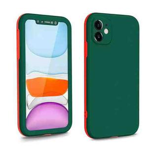 For iPhone 11 Two Color Full Protective 3-in-1 Phone Case(Dark Green)