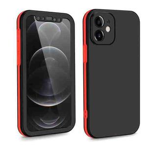 For iPhone 12 mini Two Color Full Protective 3-in-1 Phone Case(Black)