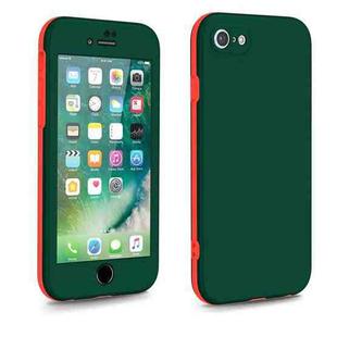 For iPhone SE 2022 / 2020 / 8 / 7 Two Color Full Protective 3-in-1 Phone Case(Dark Green)