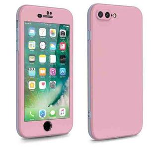 For iPhone 8 Plus / 7 Plus Two Color Full Protective 3-in-1 Phone Case(Pink)