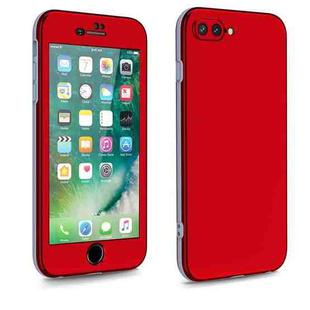 For iPhone 8 Plus / 7 Plus Two Color Full Protective 3-in-1 Phone Case(Red)