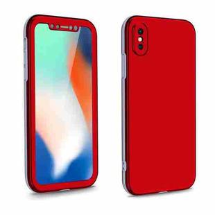 For iPhone XS / X Two Color Full Protective 3-in-1 Phone Case(Red)