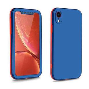 For iPhone XR Two Color Full Protective 3-in-1 Phone Case(Blue)