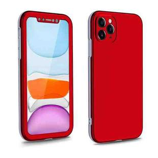 For iPhone 11 Pro Max Two Color Full Protective 3-in-1 Phone Case(Red)