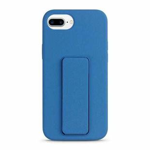 For iPhone 8 Plus / 7 Plus Liquid Silicone Holder Phone Case(Navy Blue)