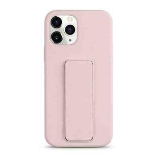 For iPhone 11 Pro Liquid Silicone Holder Phone Case(Sand Pink)