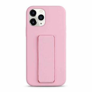 For iPhone 11 Pro Liquid Silicone Holder Phone Case(Pink)