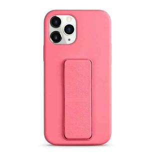 For iPhone 11 Pro Liquid Silicone Holder Phone Case(Rose Pink)