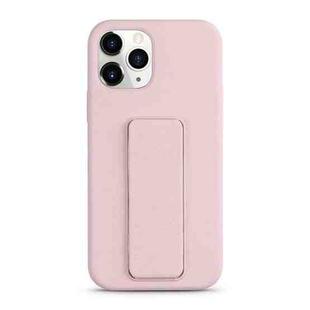 For iPhone 11 Pro Max Liquid Silicone Holder Phone Case(Sand Pink)