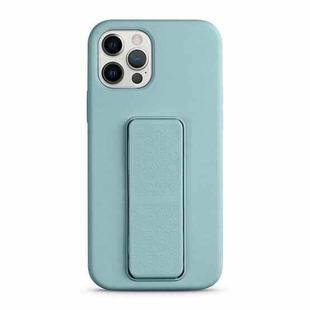 For iPhone 12 Pro Liquid Silicone Holder Phone Case(Sky Blue)