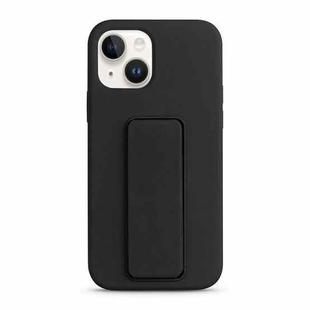 For iPhone 13 Liquid Silicone Holder Phone Case(Black)