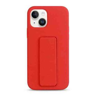 For iPhone 13 Liquid Silicone Holder Phone Case(Red)