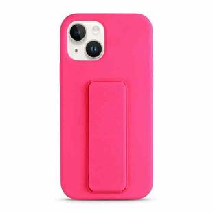 For iPhone 13 Liquid Silicone Holder Phone Case(Brilliant Pink)