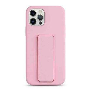 For iPhone 13 Pro Liquid Silicone Holder Phone Case(Pink)