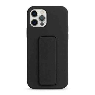 For iPhone 13 Pro Max Liquid Silicone Holder Phone Case(Black)