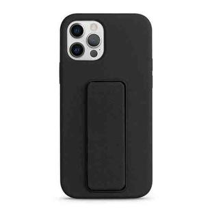 For iPhone 14 Pro Liquid Silicone Holder Phone Case(Black)