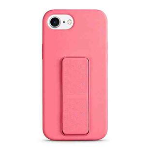 For iPhone SE 2022 / SE 2020 / 8 / 7 Liquid Silicone Holder Phone Case(Rose Pink)