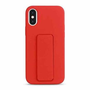 For iPhone XS Max Liquid Silicone Holder Phone Case(Red)