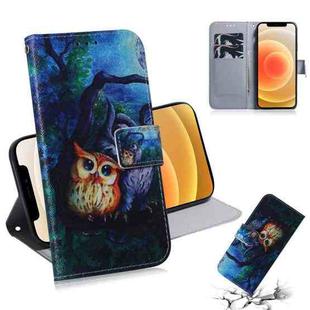 For iPhone 12 mini Coloured Drawing Horizontal Flip Leather Case, with Holder & Card Slots & Wallet(Oil Painting Owl)